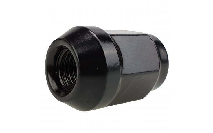 Nakrętka mocująca M12x1,25 zamknięta, 34mm, klucz 17, stożek, czarna