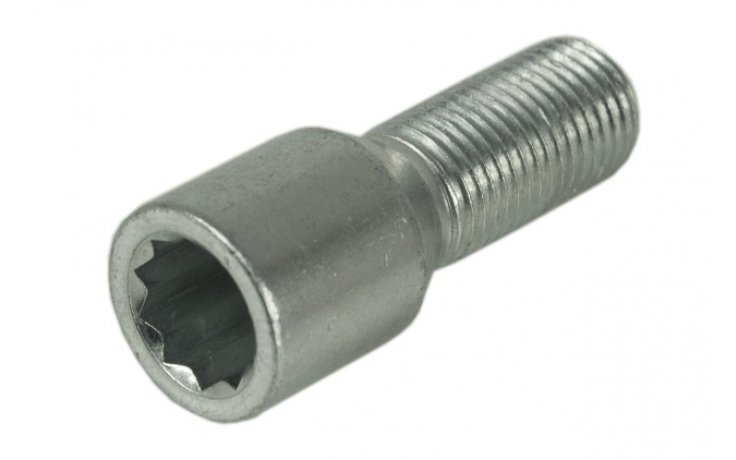 Śruba mocująca M12x1,25, wąska (fi 20), gwint 28mm, stożek 17/19 Torx