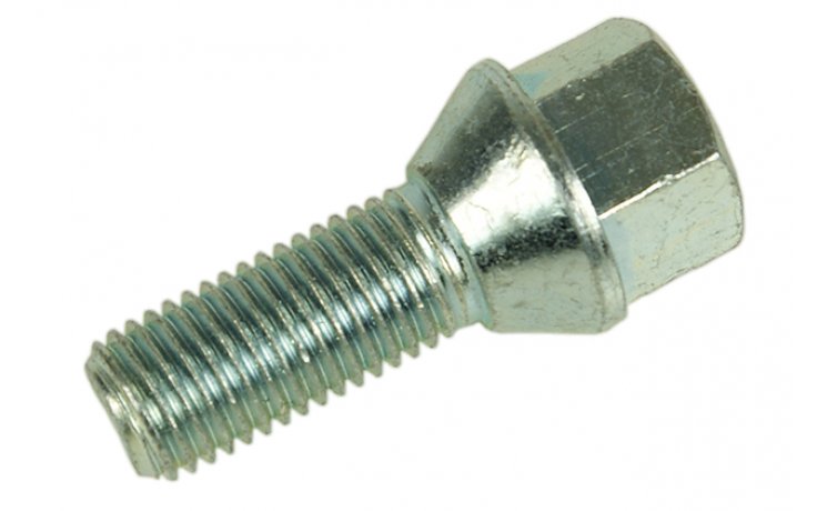 Śruba mocująca M14x1,5, gwint 45mm, stożek, klucz 17