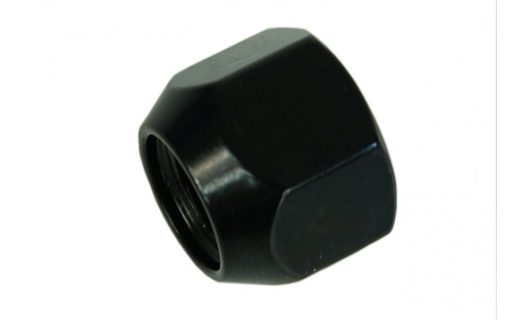 Nakrętka mocująca M14x1,5 otwarta bez kołnierza, gwint 17mm, klucz 21, czarna