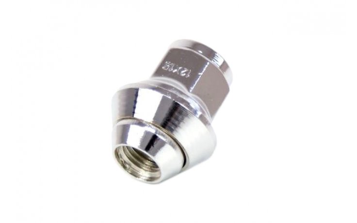Nakrętka mocująca M12x1,5 otwarta, wysokość 27mm, ruchomy stożek, klucz 19 ocynk