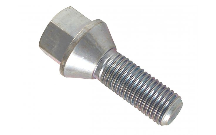 Śruba mocująca M12x1,25, gwint 40mm, stożek, klucz 17