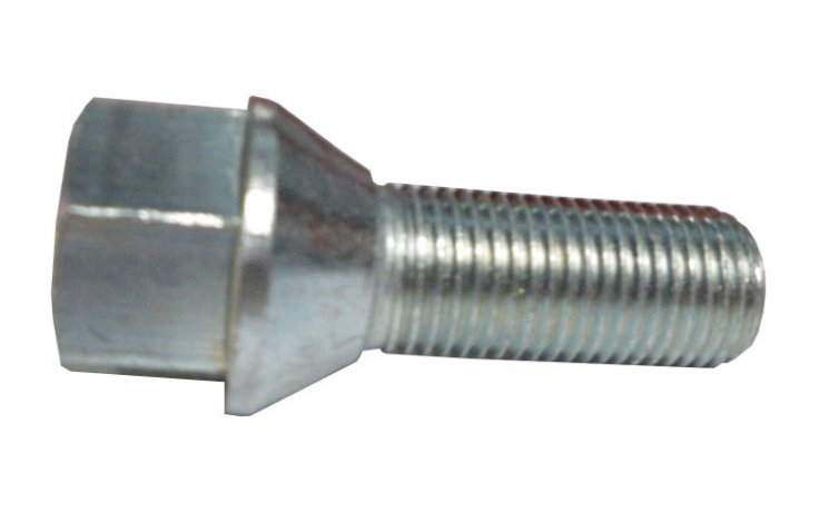 Śruba mocująca M12x1,25, gwint 28mm, stożek, klucz 17