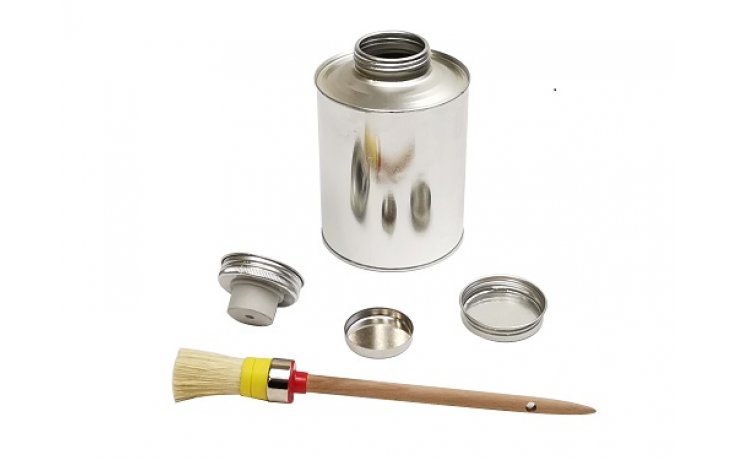Pojemnik / puszka ocynk 940ml, z pędzlem, pokrywką i nakrętką (do kleju BL, 650 g)