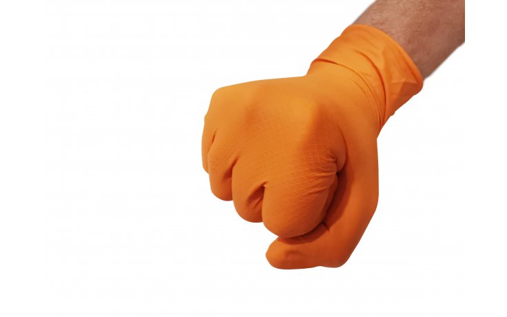 Rękawiczki warsztatowe z nitrylu Grippaz PREMIUM pomarańczowe rozmiar XL, op. 50 szt