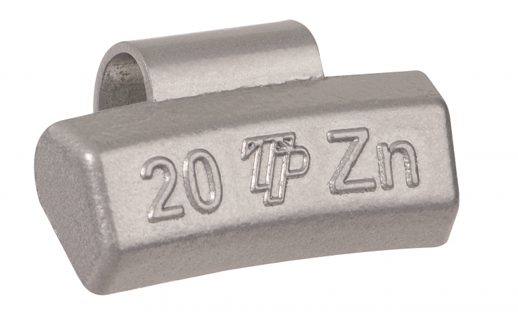 Ciężarki cynkowe powlekane ALU-S 20g, nabijane na obręcz aluminiową