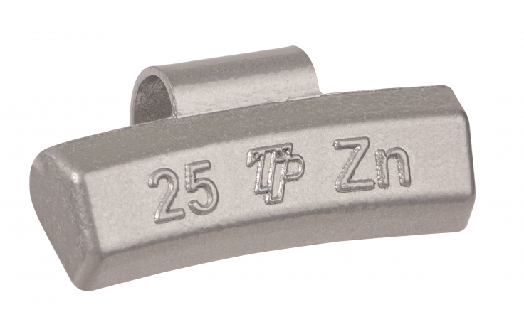 Ciężarki cynkowe powlekane ALU-S 25g, nabijane na obręcz aluminiową