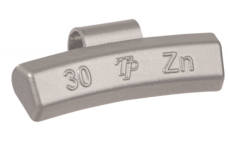 Ciężarki cynkowe powlekane ALU-S 30g, nabijane na obręcz aluminiową