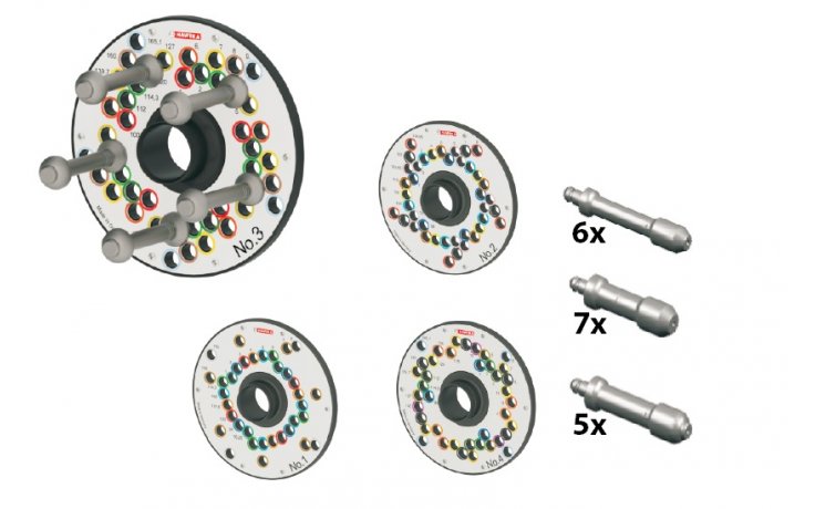 Haweka World Kit II - Zestaw płyt dociskowych do uchwytu szybkomocującego - Cemb P/ Hofmann Megaplan P/ Corghi P /Mondolfo P/Tip Top Probalance P