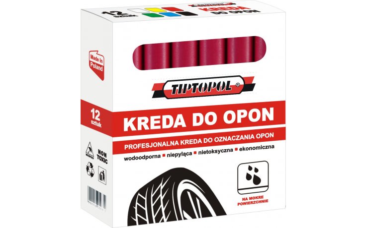 Kreda do opon czerwona - wodoodporna