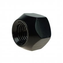 Nakrętka mocująca M12x1,25 otwarta bez kołnierza, 15mm, klucz 21, stożek, czarna