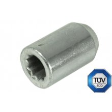 Nakrętka mocująca M12x1,25 wąska Torx (fi: 20mm), 37mm, stożek, klucz 17/19 TUV