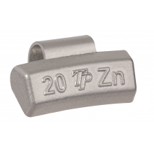 Ciężarki cynkowe powlekane ALU-S 20g, nabijane na obręcz aluminiową