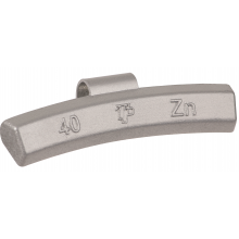 Ciężarki cynkowe powlekane ALU-S 40g, nabijane na obręcz aluminiową